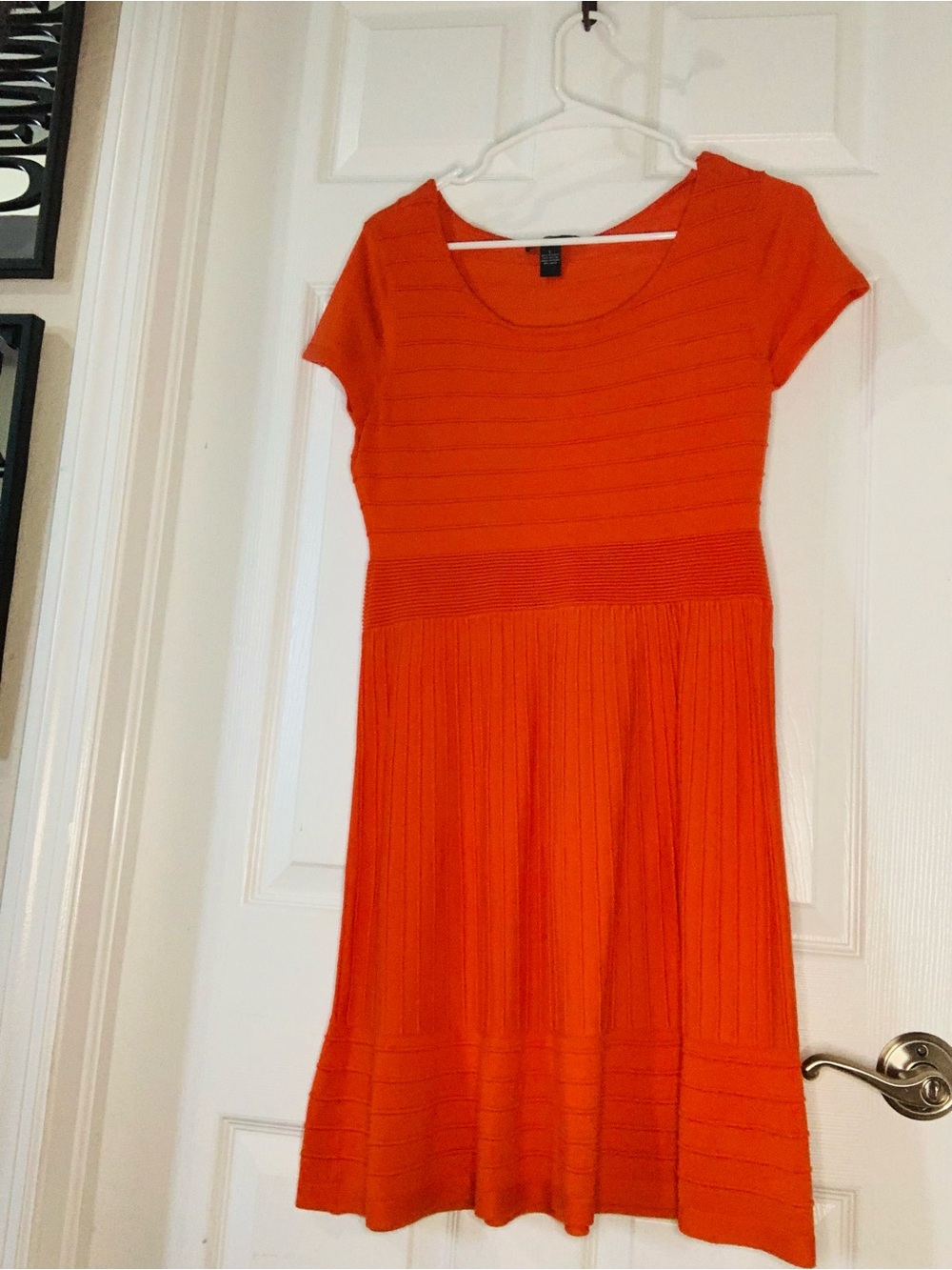 INC International Concepts Bright Orange Short-Sleeve Fit & Flare Dress